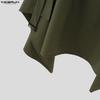 INCERUN Spring Men Long Sleeve Buttons High Low Irregular Long Coats Windbreaker