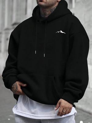 Men's New Fashion Trend  Printed Hooded Sweatshirt  Casual Loose Sweatshirt with Street Hip-hop Features
