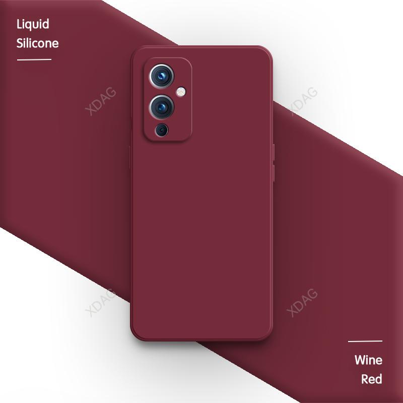 Oryginalne Etui na Telefon dla OnePlus 9 RT 9R T 9RT 5G Ochrona Obiektywu Kwadratowe Płynny Silikon Miękkie Proste Wysoka Jakość Tylna Pokrywa Capa