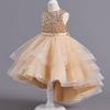 Rochie de Prințesă cu Paiete pentru Copii - Europeană și Americană, Fetiță cu Flori, Fustă Bufantă cu Trenă, pentru Piste și Spectacole.