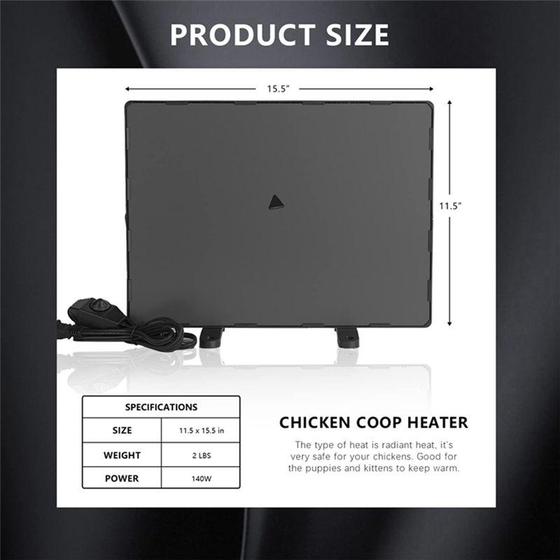AEE4-Enhanced Chicken Coop Heater Chicken Heater Chicken Heat Coop Heater Heating Panel For Chicken US Plug