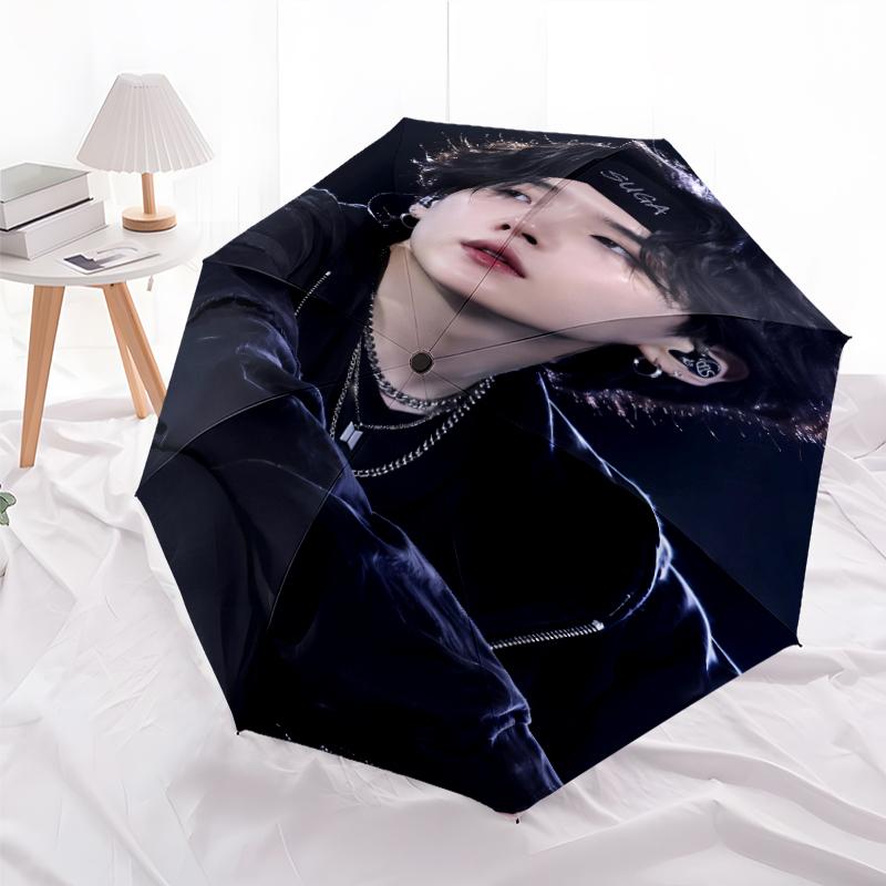 Printed Min YoongiPrinted Folding Umbrella,Outdoor,Leisure,And Travel Umbrella,Durable Umbrella Fabric,Birthday And Holiday Gift