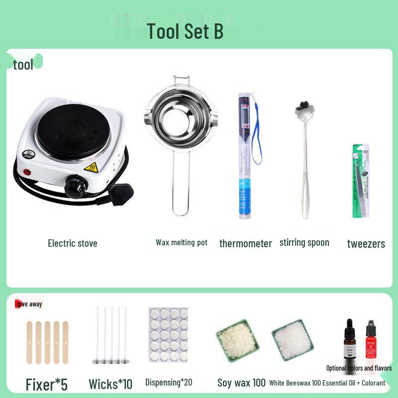 Aroma Candle DIY Tool Set: Electric Soy Wax Melting Pot and Stove