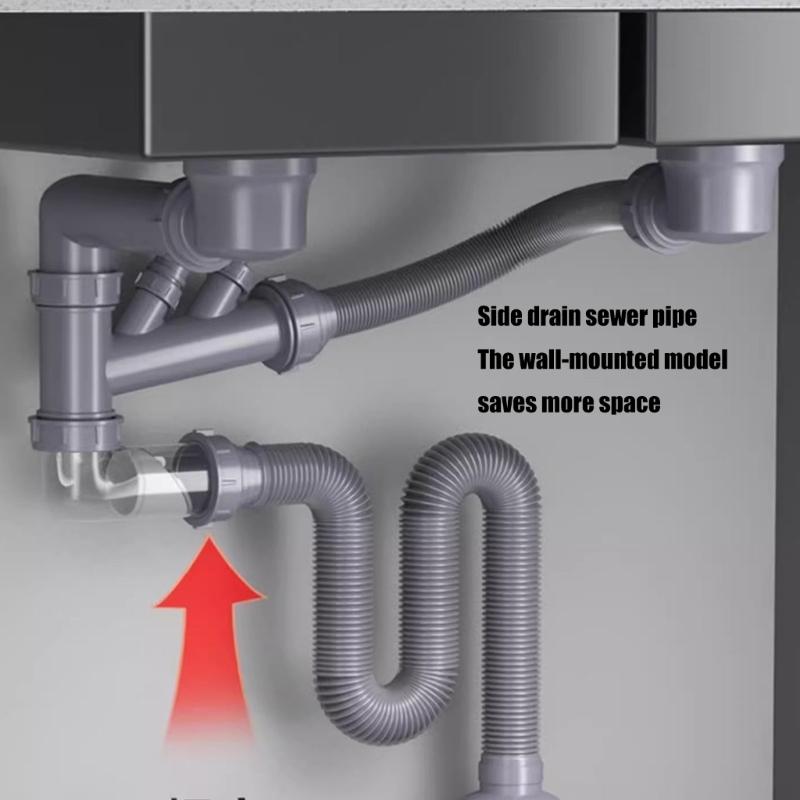 Set di Accessori Drenanti Robusti Comprensivo di Lavelli Singoli Doppi Assemblaggio Tubo di Scarico per Uso in Cucine Moderne