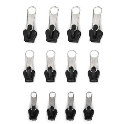 12Pcs Universal Zipper Head Repair Kit Replacement for DIY Jackets Jeans Trousers Coats
