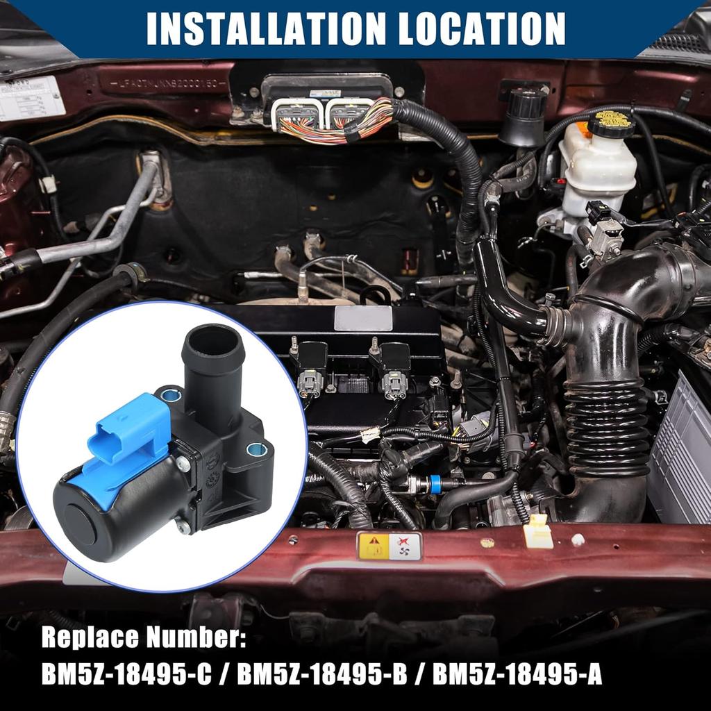 Č. BM5Z-18495-C / Ovládací ventil topení HVAC pro Ford Fusion SE 1.6T 13-14 pro Ford Fiesta ST 1.6T 14-19 / Ventil topné vody / Odolný / Plastový / 1