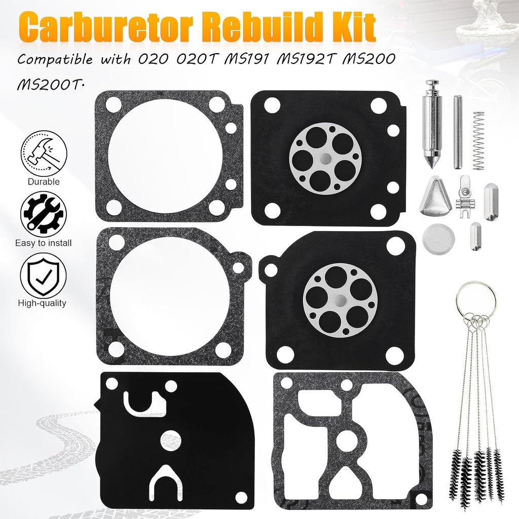 Pack of 2 Carburetor Rebuild Kit Compatible with Zama RB-69 C1Q-S32 C1Q-S46 C1Q-S46A C1Q-S61 C1Q-S61 C1Q-S61A C1Q-S61B C1Q-S61C C1Q-S61D C1Q-S61E