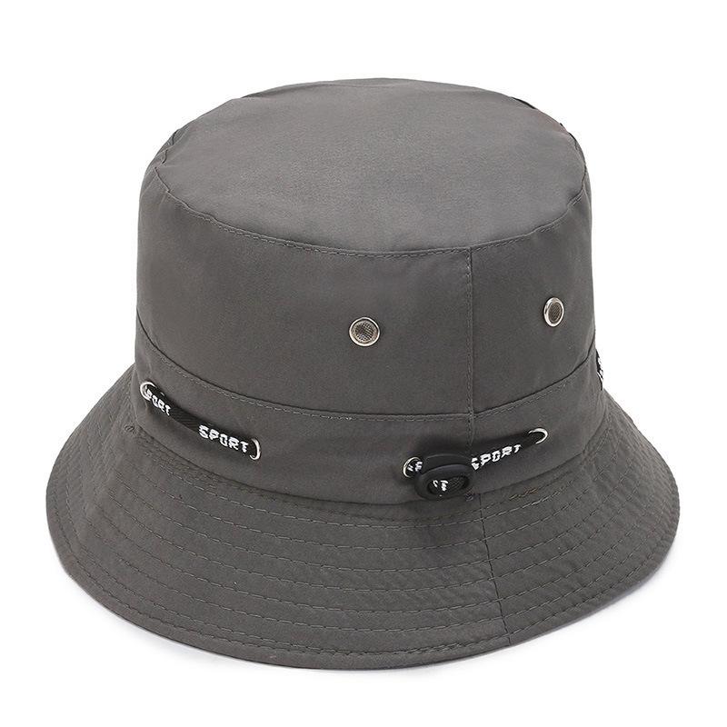 

Складная шляпа-ведро, однотонная осенняя кепка-панама с широкими полями, защита от ультрафиолета, плоский верх, шляпа от солнца в стиле хип-хоп, унисекс, рыбацкая кепка серый