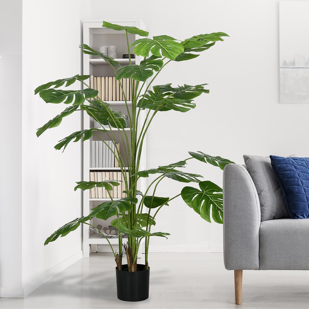 180 Cm Artificial Plant, with Planter, Artificial Moss, Indoor Plant for Living Room, Realistic Look, Green