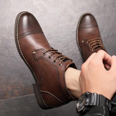 Handarbeit Retro Herren Lederstiefel 2024 Neue Herbst Herrenschuhe Große Größe 38 46 Lässig Britisch Basic Herren Westernstiefel