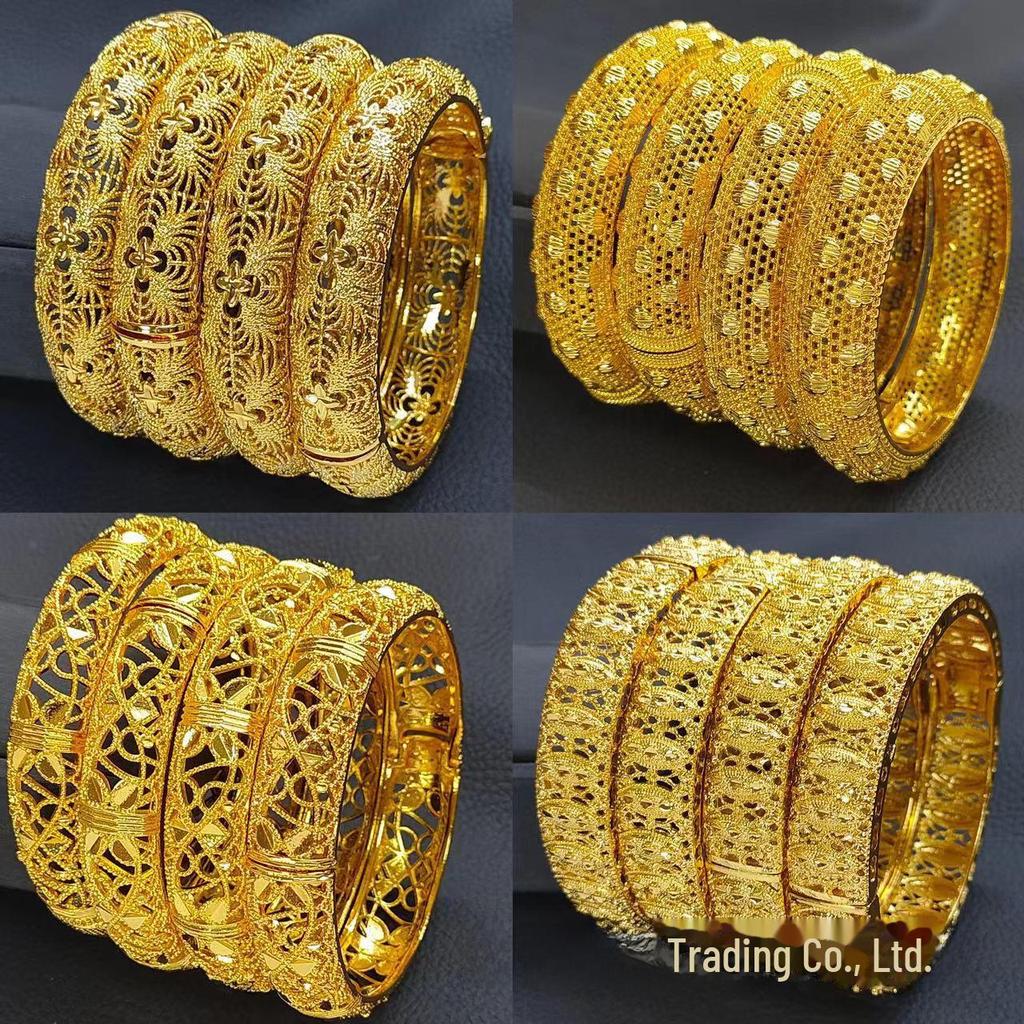 24K Gold-Plated Bollywood Bride Bracelet: Women's Bridal Jewelry