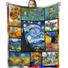 Van Gogh Paintings Soft Flannel Blanket  Micro-Fleece Bed Sofa Luxury Warm Comfort Printed Gift Cover - Machine Washed and Dried
