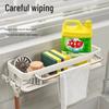 Punch-Free Kitchen Sink Organizer with Drain Rack & Rag Bar