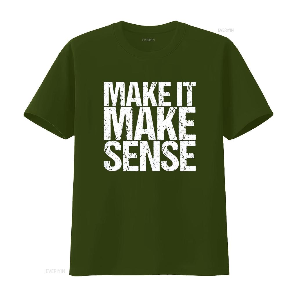 Make It Sense T Shirt Vintage Washed Breathable Top For Everyday Wear Homme Comfortable Soft Versatile Graphic Stylish