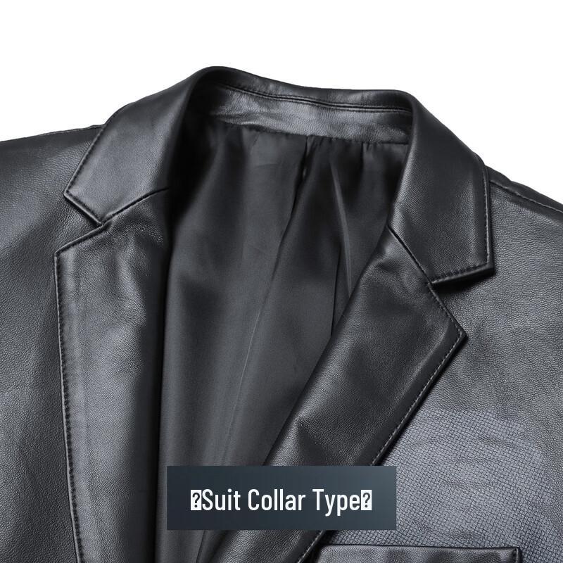 Men's Genuine Sheepskin Printed Leather Jacket