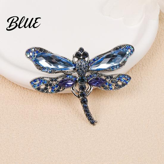 Anti-oxidation Brooch Dragonfly Brooch Sparkling Rhinestones Lapel Pin with Strong