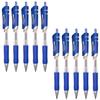 Gel Pens, 10-Pack, Blue Ink, Long-Lasting Ink (Approx. 2x), 0.5mm, Water-Based, Quick-Drying, Knock-Type, Smooth Writing, for Notes, Office,