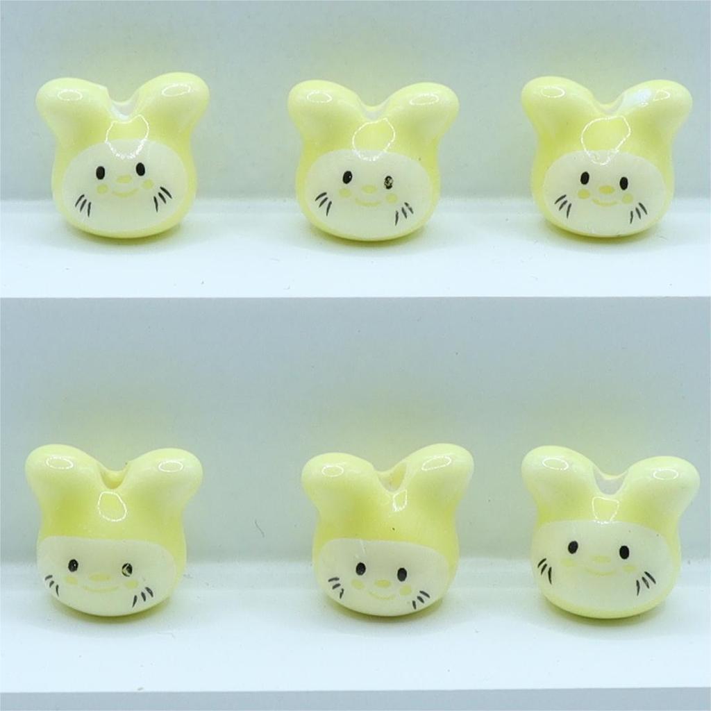 Niedliche kleine Kaninchen glasierte Keramikperlen für DIY Schmuck und Accessoires
