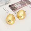 Temperament Cold Wind Smooth Face Women'S Earrings Oval Three-Dimensional Goose Egg Hollow Stud Earrings