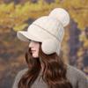 Hat Women's Winter Fleece Warm Wool Hat Windproof Hairball Duck Tongue Knitted Hat