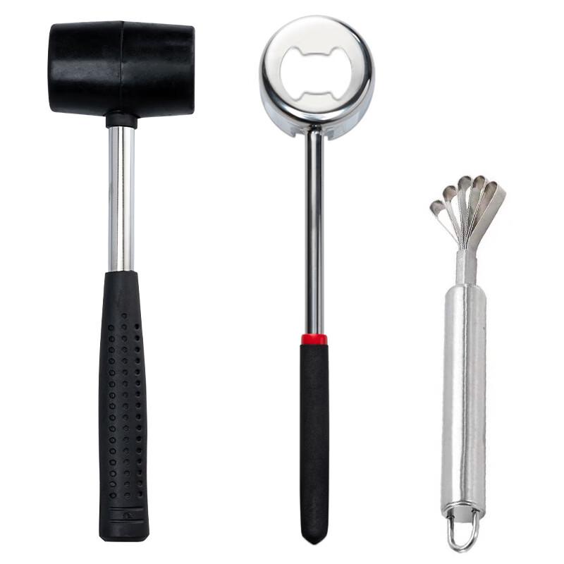 Coconut Opener Set with Steel Handle Hammers