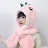 Thicken Plush Dinosaur Scarf Hat Set Keep Warm Plush Scarf Cute Winter Children's Hat  Outdoor