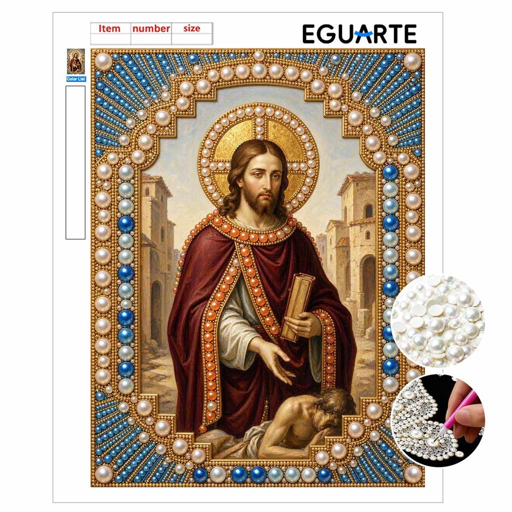 DIY 3D Pearl Diamond Painting Art Set Jesus Christ Religious Home Decor Art Set Wall Art