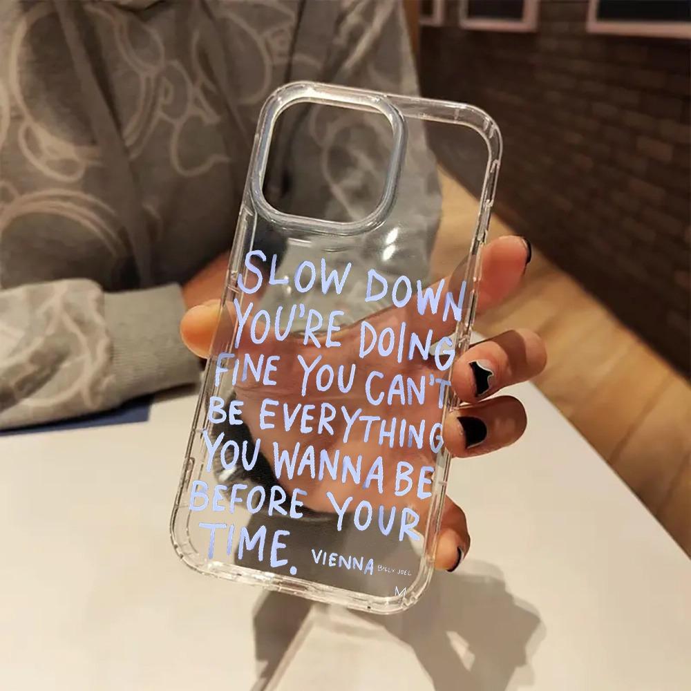 Inspirierendes Zitat Ästhetisches Transparentes Handyhülle Für iPhone 17 16 Pro Max Hüllen iPhone 15 14 13 12 11 XS XR 7 8 Plus Acryl Hülle