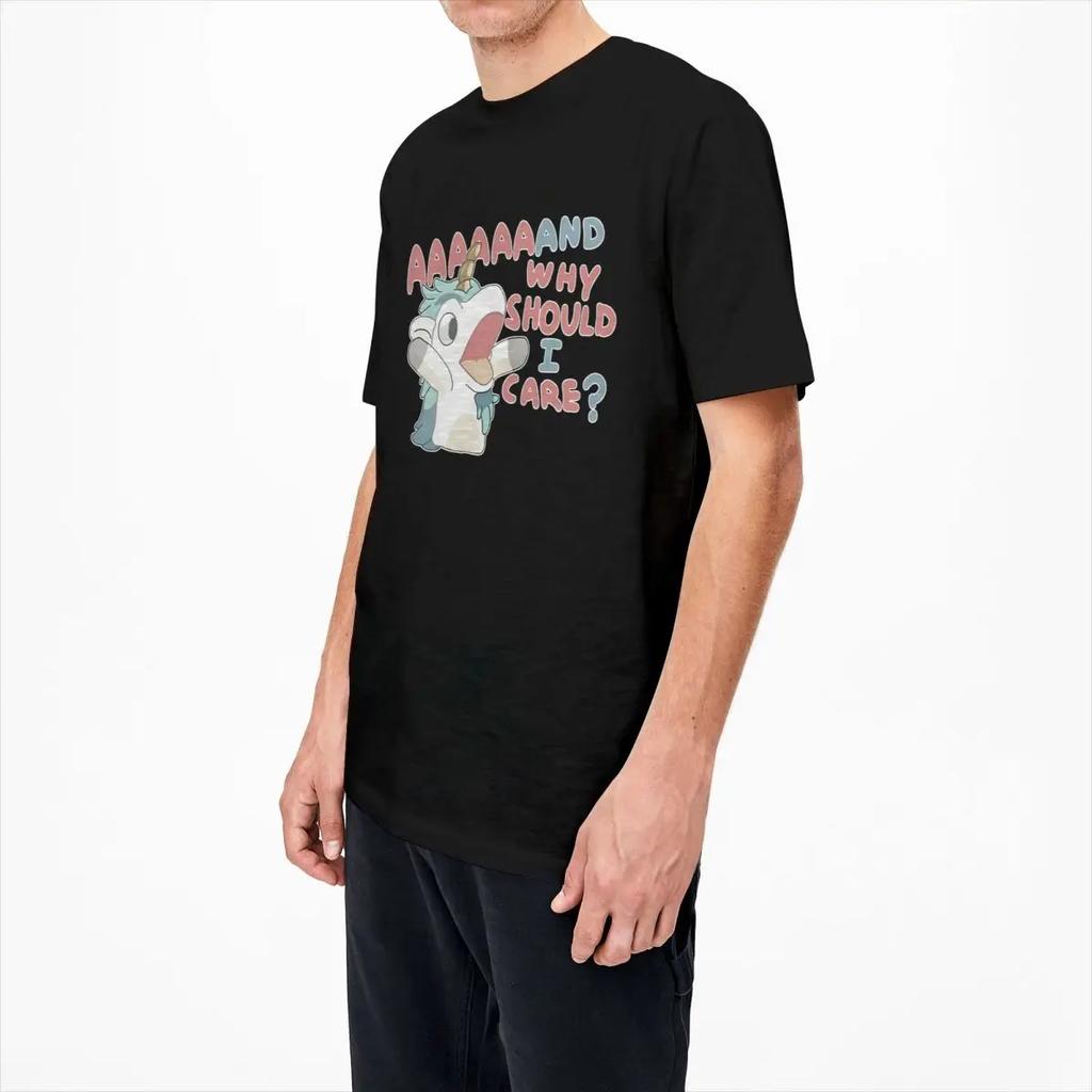 Herren Damen T-Shirt Warum sollte es mich interessieren Einhorn T-Shirts Harajuku Hot Anime Blauäugige Strand T-Shirts Y2K Basic Muster 100 Baumwoll T-Shirts