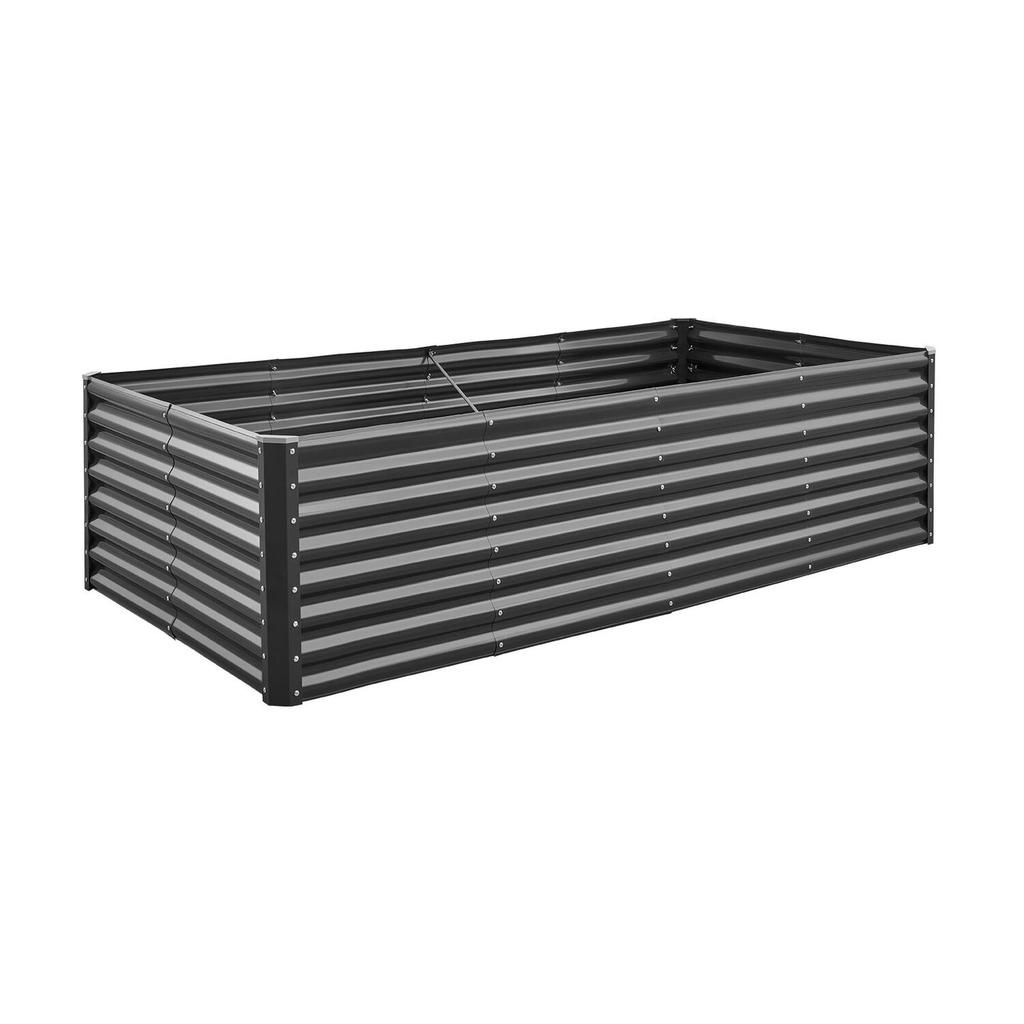 Metal Raised Garden Bed, 2.4 X 1.2 X 0.6 M Outdoor Galvanized Planter Garden Box, Open Bottom Design, Large Planter Raised Bed for Growing Vegetables,