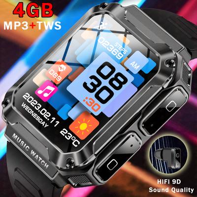 Smart Watch 3 In 1 Wireless Headset 4gb Memory 400 Mah Battery 1.96 Inch Screen Bluetooth Call Smartwatch Men Women+box