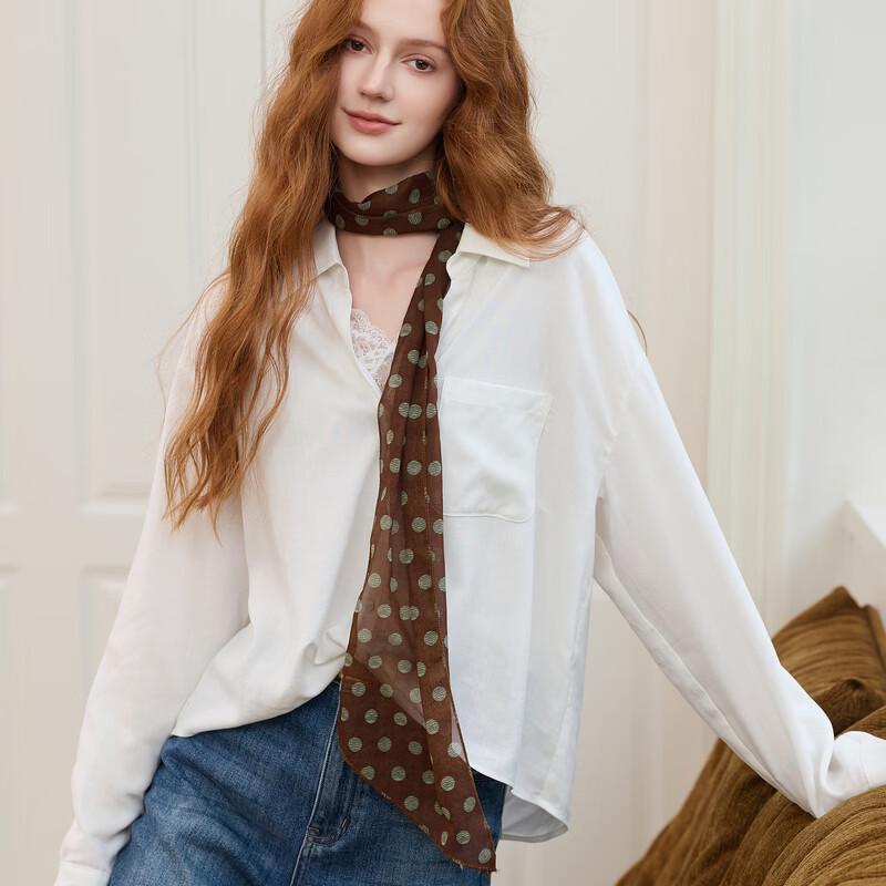 Lyocell Lace Trim Lapel Blouse