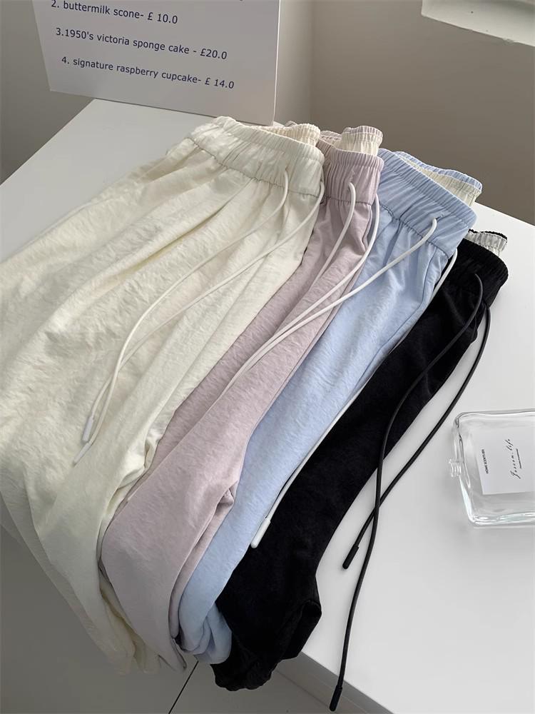 Plus Size Women's Cream Slimming Wide Leg Pants - Milk Skin Paper Fabric