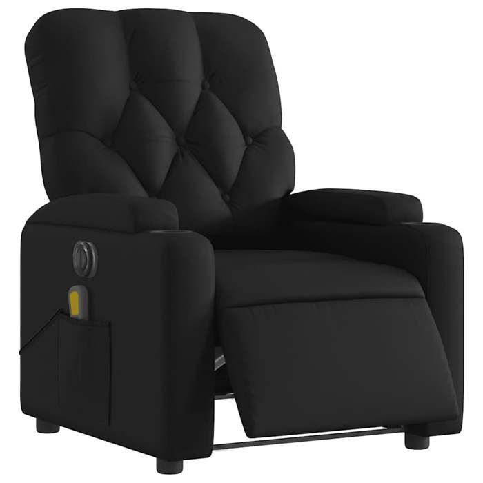 VidaXL Electric Reclining Massage Chair Black Faux Leather 3204765