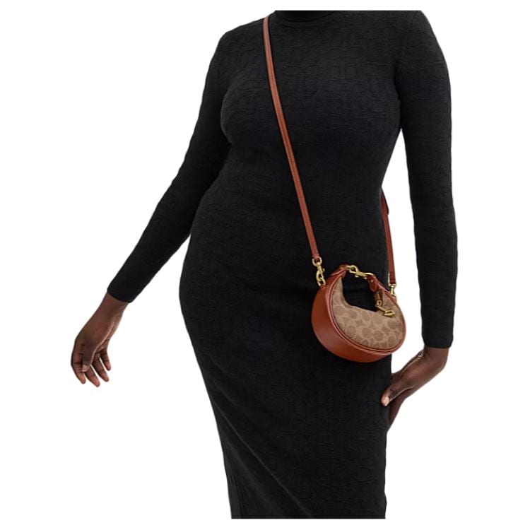 Coach Cow Leather Shoulder Bag Mini Women's Brown CR510-B4XHG