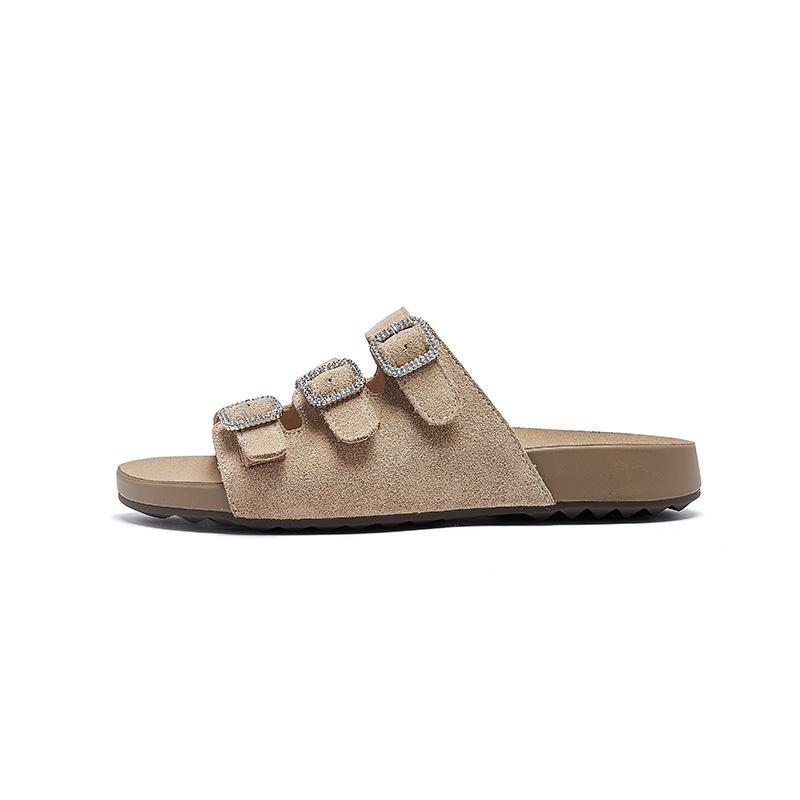 Augustus Denboken Slippers Women's 2025 Summer New Casual Beach Sandals One Pedal Flat Bottom Cool Slippers