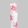 Summer Sexy Slim Fit Floral Print Suspender Bag Buttocks Beach Style Tight and Sweet Dress