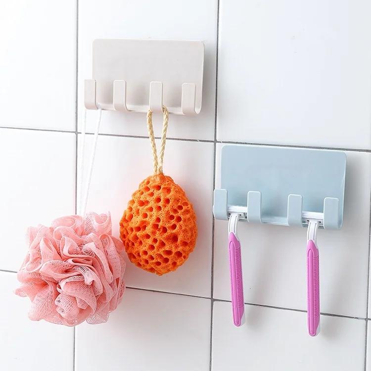 Mobile Phone Charging Stand Mobile Phone Holder Charging Bracket Wall Without Trace 4 Hook Storage Rack