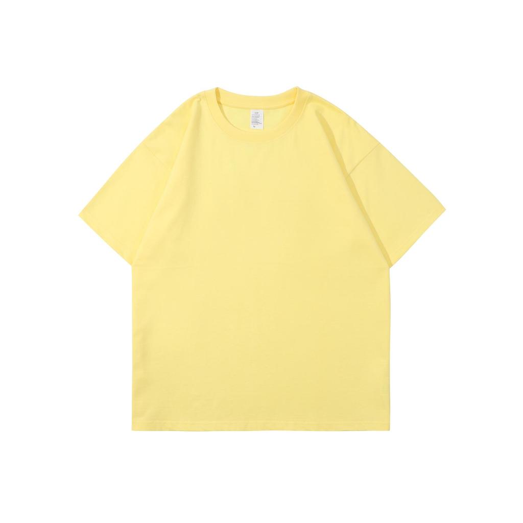 260g Heavy Combed Cotton Drop Shoulder Short-Sleeve T-Shirt for Men & Women - Summer Loose Fit Solid Color