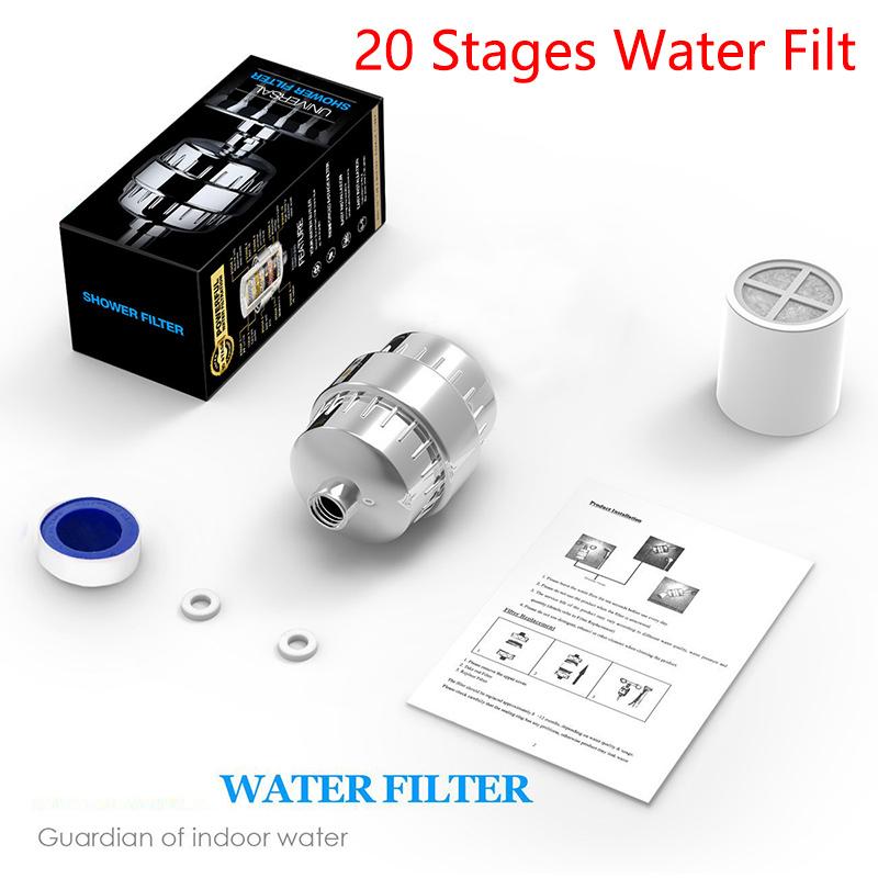 20 Level Shower Head Pre-shower Filter Large Flow to Remove Residual Chlorine Skin Care Shower Water Purifier