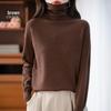 Pullover in pile lavorato a maglia a collo alto a maniche lunghe autunnale per donna