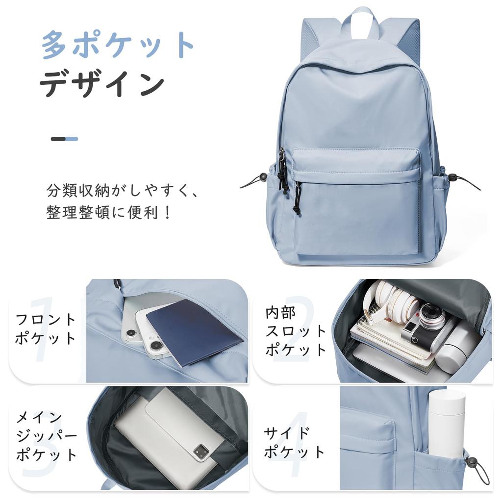 SEAFEW Women's Backpack, Lightweight, Waterproof, Large Capacity, Simple Design, Black, Perfect for Commuting, Travel, and School