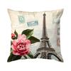 1/4Pcs Setretro Paris Eiffel Tower Cushions Pillowcase Polyester Cushion Cover Throw Pillow Pillowcover Home Car Sofa Decor