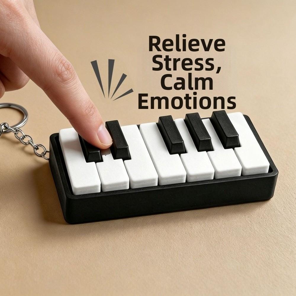 Mechanical Touch Piano Key Keychain Portable Size 3D Printed Piano Toy  Daily Bag Decoration