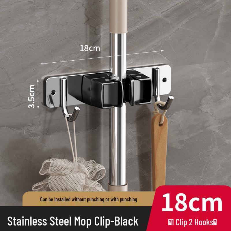 

Держатель для швабры из нержавеющей стали без сверления для ванной, туалета и балкона