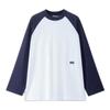 GIORDANO CONCEPTS Men's Embroidered Colorblock Raglan Long Sleeve T-Shirt