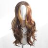 Brown Color-picked Long Curly Hair Mid-banged Chemical Fiber Synthetic Wig Holiday Party Birthday Party Daily Ware