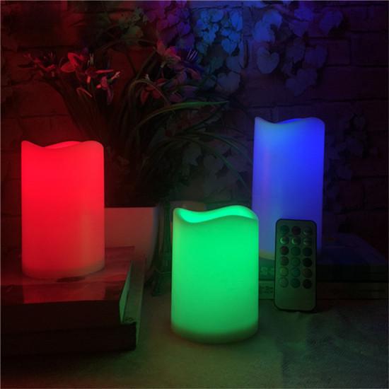 Buy 3 Piece Set Colorful Remote Control Candle Light LED Electronic