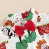 Toddler Kids Boys 2 Pieces Outfits, Farm/Circus Cartoon Animal Print Short Sleeve Shirts with Bow Tie + Solid Color Shorts Set