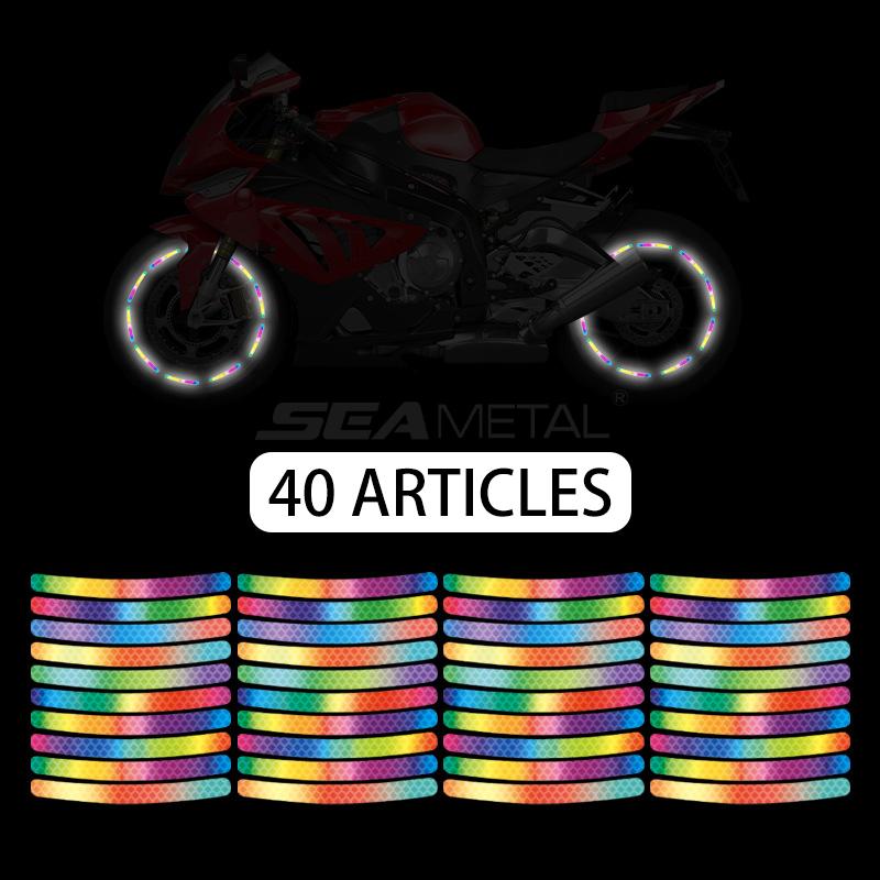 

SEAMETAL 40 шт., водонепроницаемая светоотражающая наклейка на колесо автомобиля, украшение для шин, наклейка на ступицу колеса, светящиеся наклейки Type A 40pcs